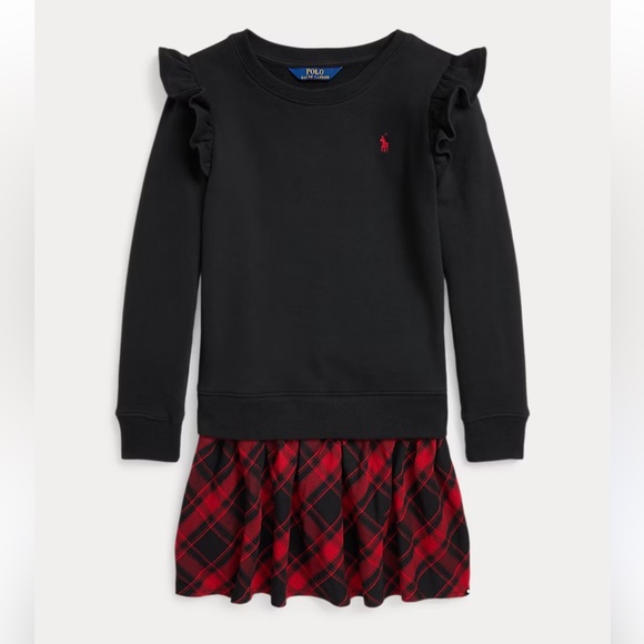 Polo Ralph Lauren Other - NWT Polo Ralph Lauren Girls Fleece Sweatshirt Dress Holiday Christmas Cozy
